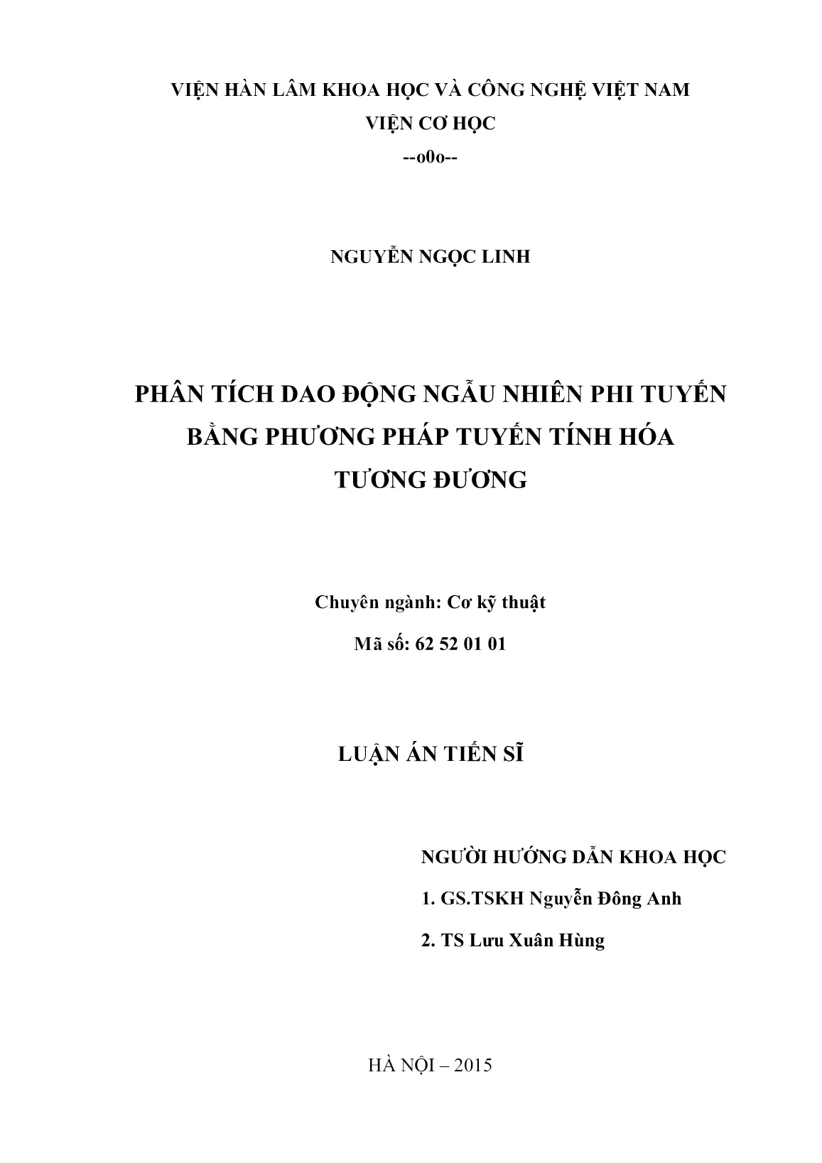 Tóm tắt Luận án Phân tích dao động ngẫu nhiên phi tuyến bằng phương pháp tuyến tính hóa tương đương trang 2