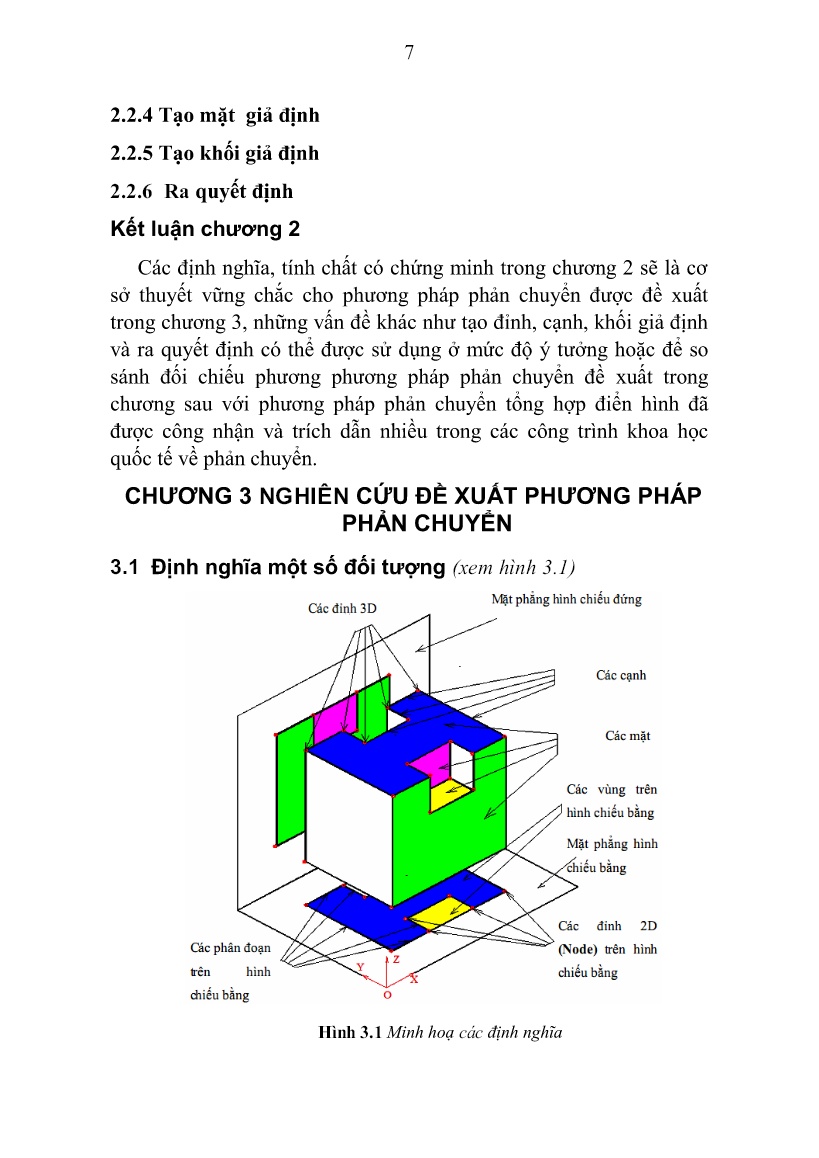 Tóm tắt Luận án Nghiên cứu xây dựng phương pháp phản chuyển từ các hình chiếu cơ bản thành mô hình 3D ứng dụng cho các hệ cad/cam cơ khí trang 9