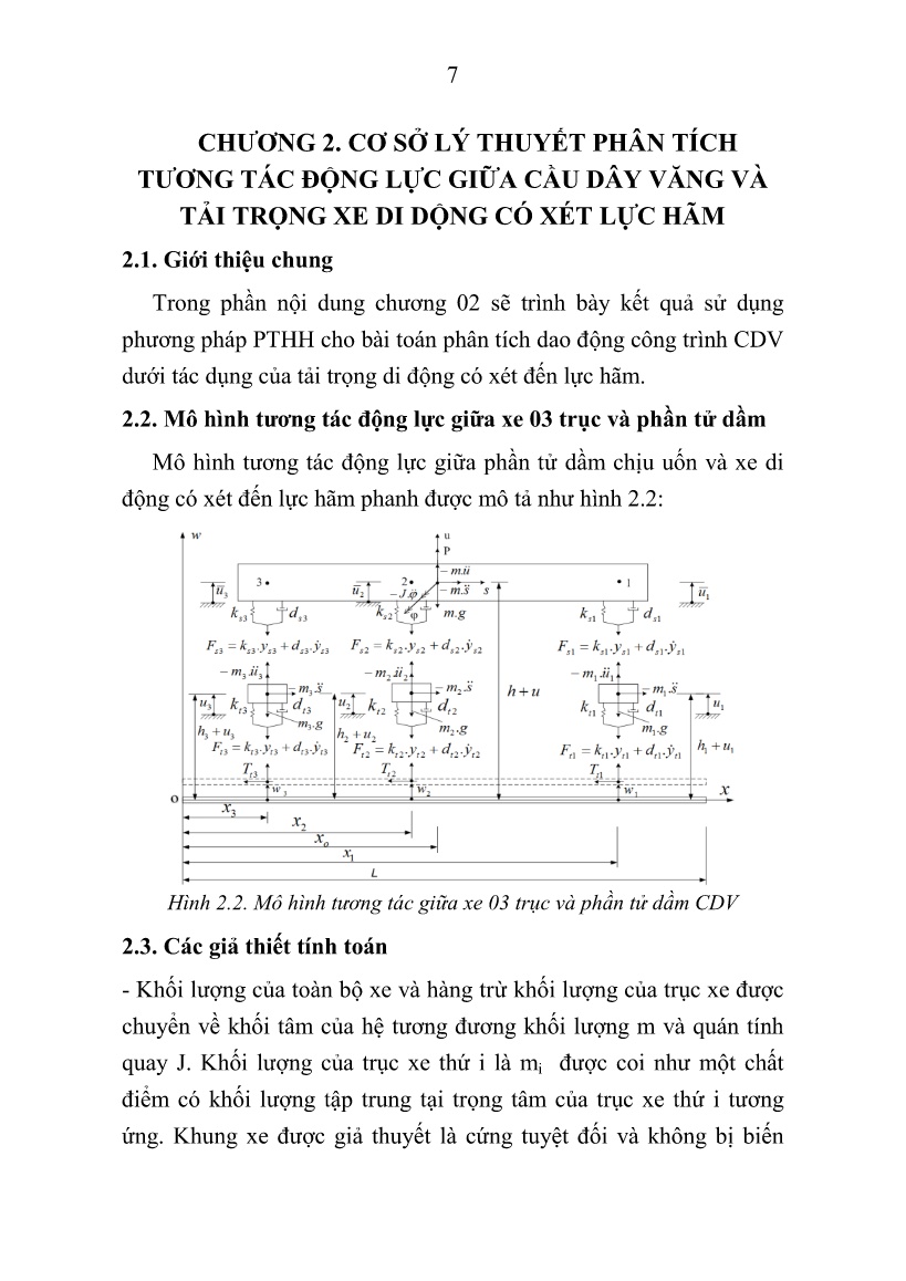 Tóm tắt Luận án Nghiên cứu dao động cầu dây văng dưới tác dụng của tải trọng di động có xét đến tốc độ thay đổi và lực hãm xe trang 9