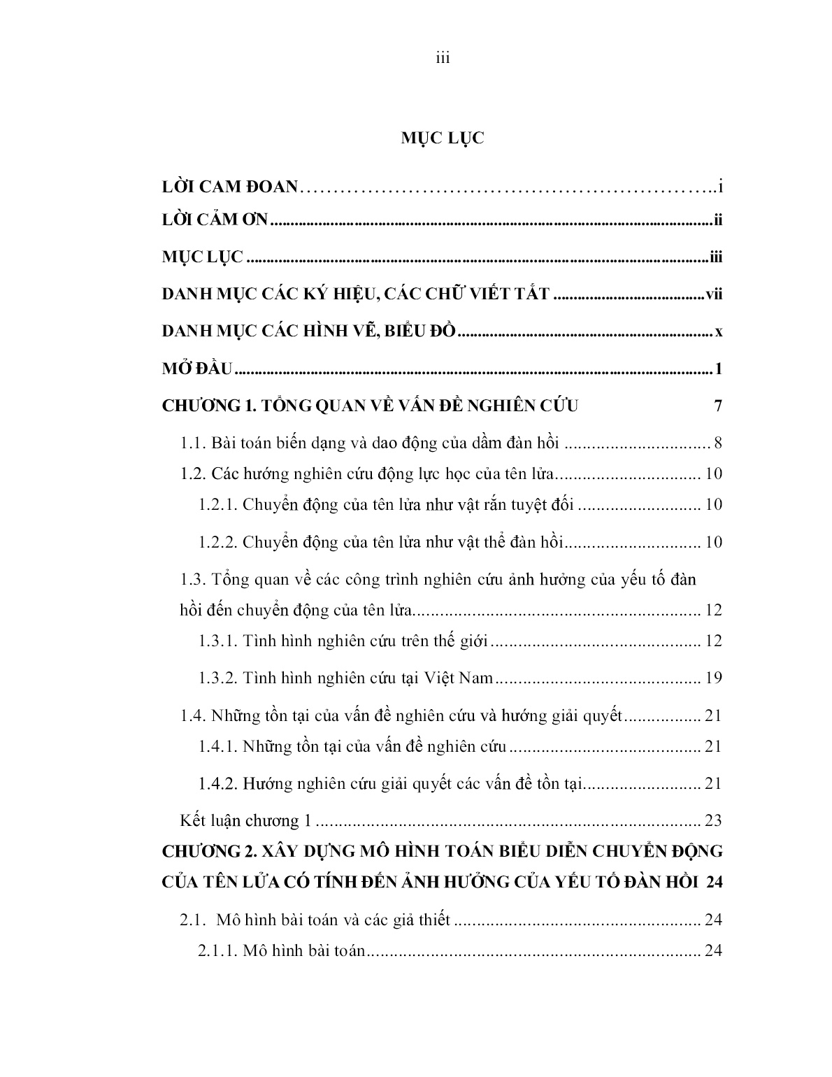 Luận án Nghiên cứu động lực học của tên lửa có tính đến ảnh hưởng của yếu tố đàn hồi trang 3