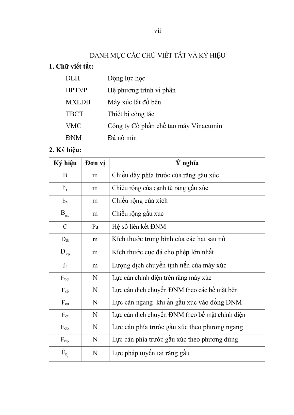 Luận án Nghiên cứu quá trình bốc xúc vật liệu của máy xúc lật đổ bên trong thi công đường hầm bằng phương pháp khoan nổ trang 9