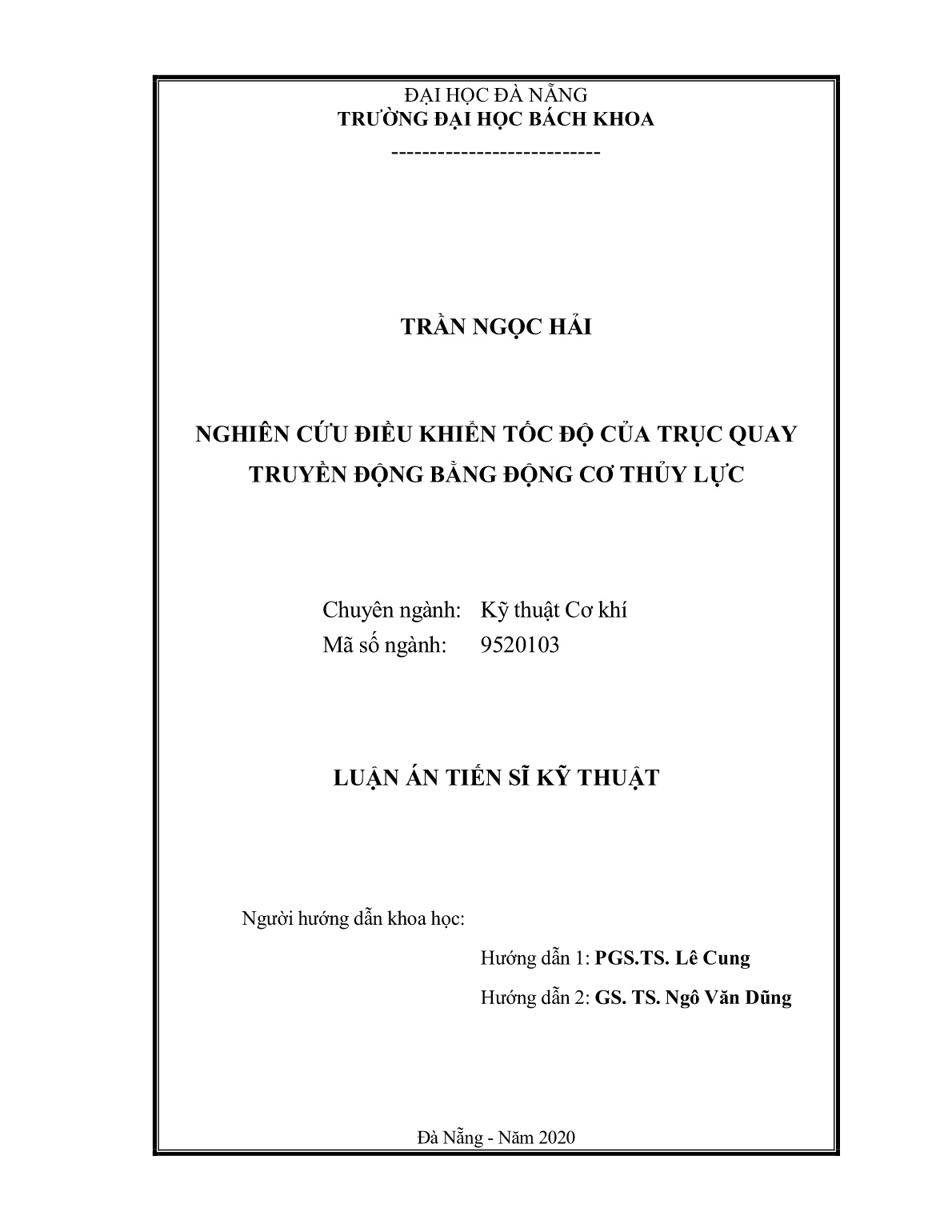 Luận án Nghiên cứu điều khiển tốc độ của trục quay truyền động bằng động cơ thủy lực trang 2