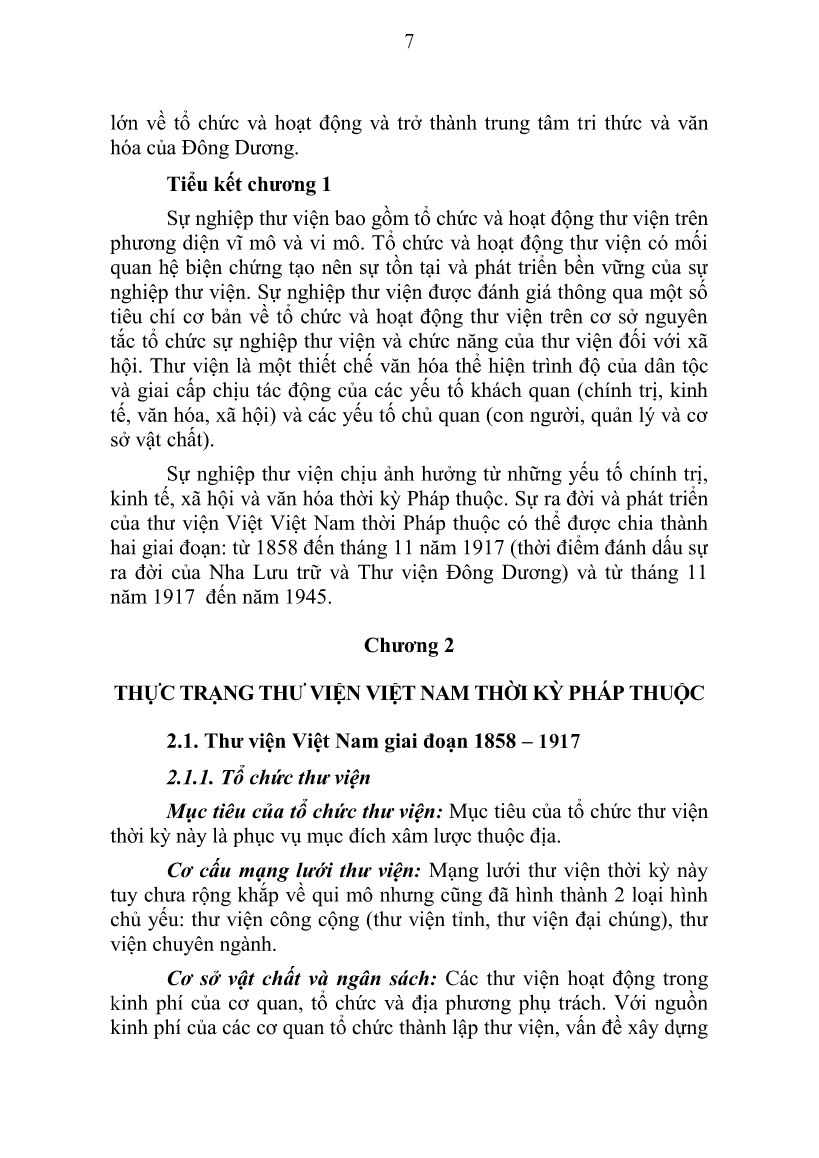 Luận án Thư viện Việt Nam thời kỳ Pháp thuộc trang 9