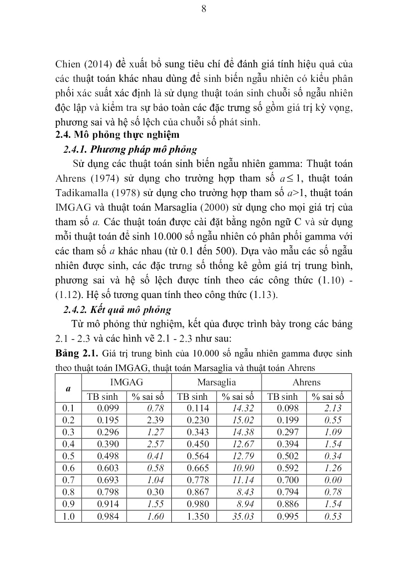 Luận án Nghiên cứu mô hình hồi quy Gamma bậc 1 [Gar(1)] Ứng dụng trong lãnh vực thủy văn trang 10