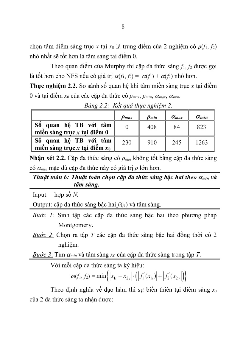 Luận án Nghiên cứu phương pháp sàng trường số ứng dụng trong phân tích mã trang 10