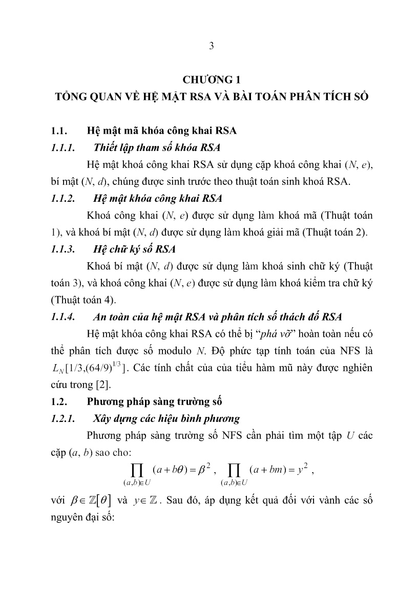 Luận án Nghiên cứu phương pháp sàng trường số ứng dụng trong phân tích mã trang 5