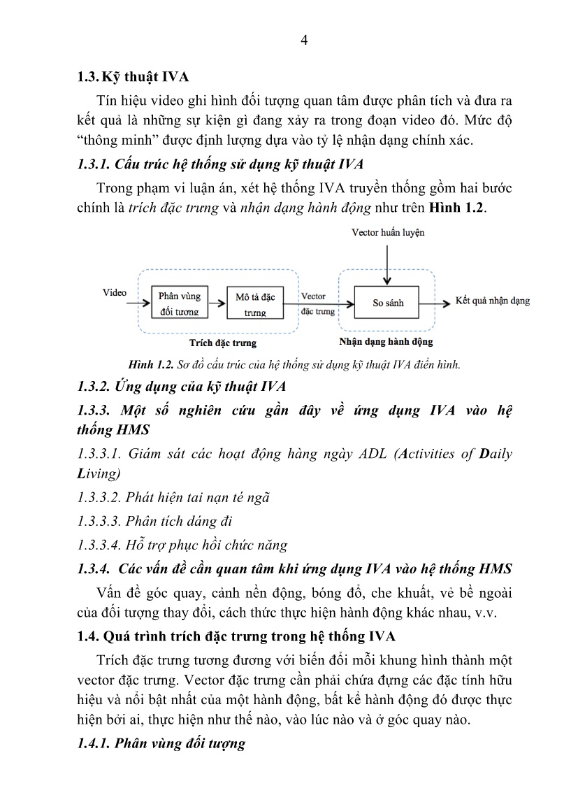 Luận án Phân tích thông minh tín hiệu video Hỗ trợ cho hệ thống Giám sát chăm sóc sức khỏe trang 6