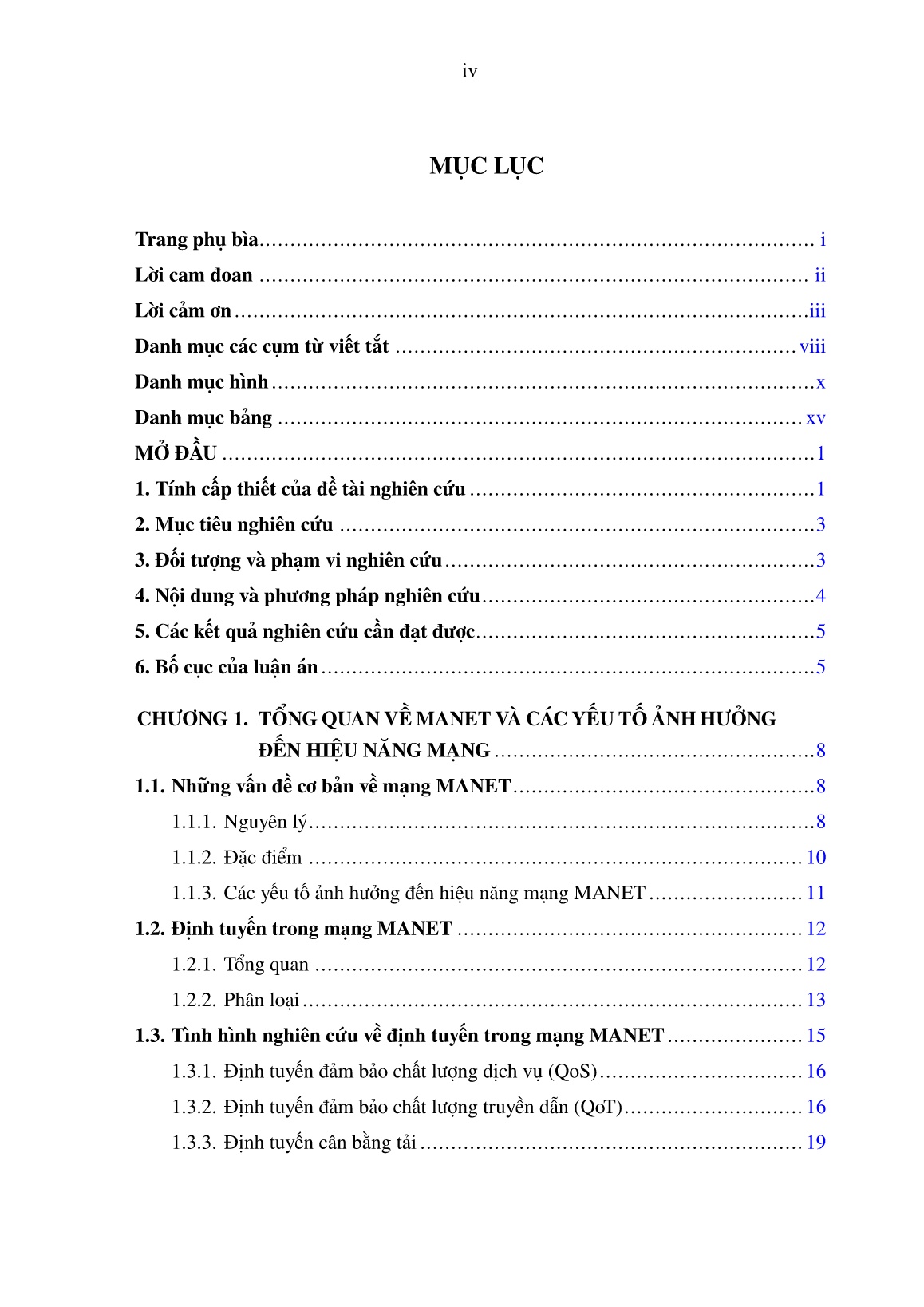 Luận án Nâng cao hiệu năng mạng manet sử dụng kỹ thuật định tuyến cân bằng tải đảm bảo chất lượng truyền dẫn trang 5