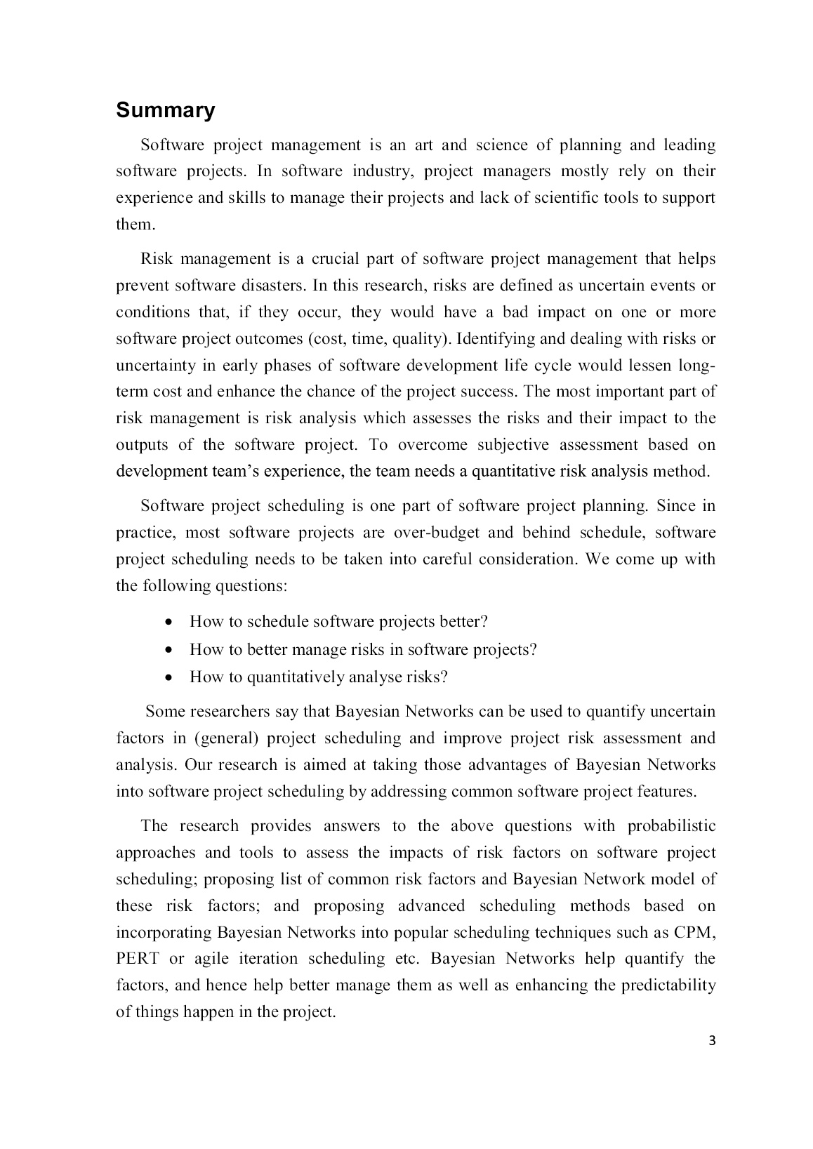 Luận án Risk management in software project scheduling using bayesian networks trang 5