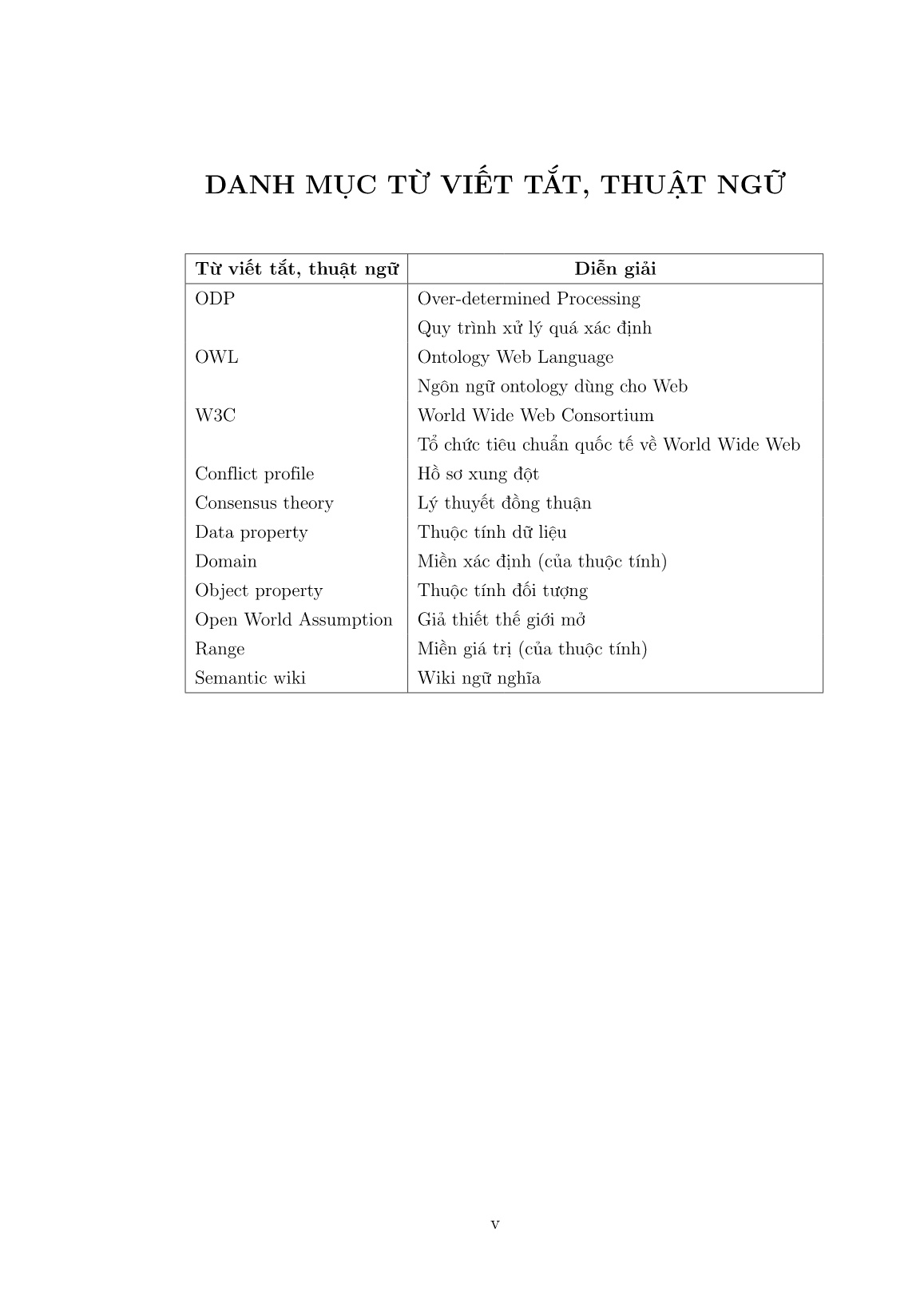 Luận án Một số phương pháp xử lý tri thức không nhất quán trong Ontology trang 7