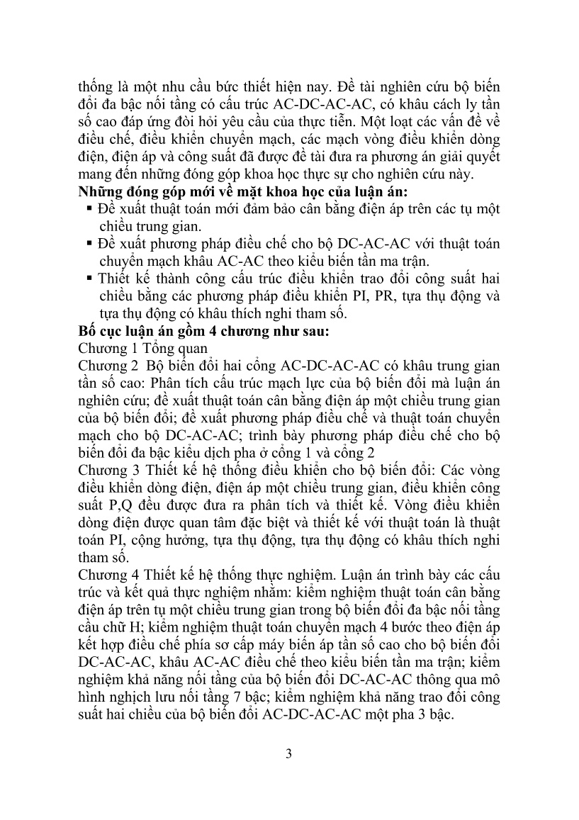 Luận án Điều khiển bộ biến đổi đa bậc nguồn áp ứng dụng trong các nguồn điện phân tán có nối lưới trang 6