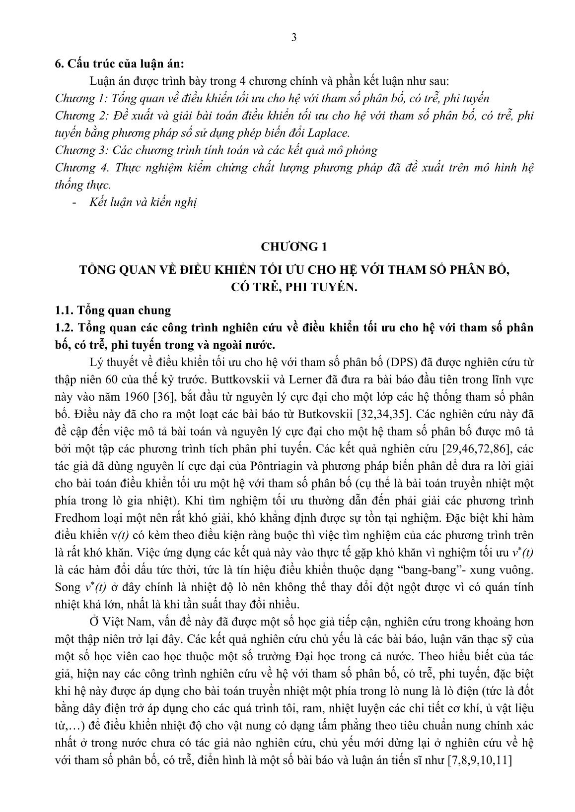 Luận án Nghiên cứu điều khiển tối ưu cho hệ với tham số phân bố, có trễ, phi tuyến trang 6