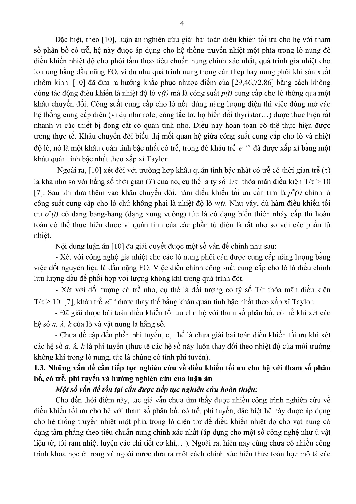 Luận án Nghiên cứu điều khiển tối ưu cho hệ với tham số phân bố, có trễ, phi tuyến trang 7