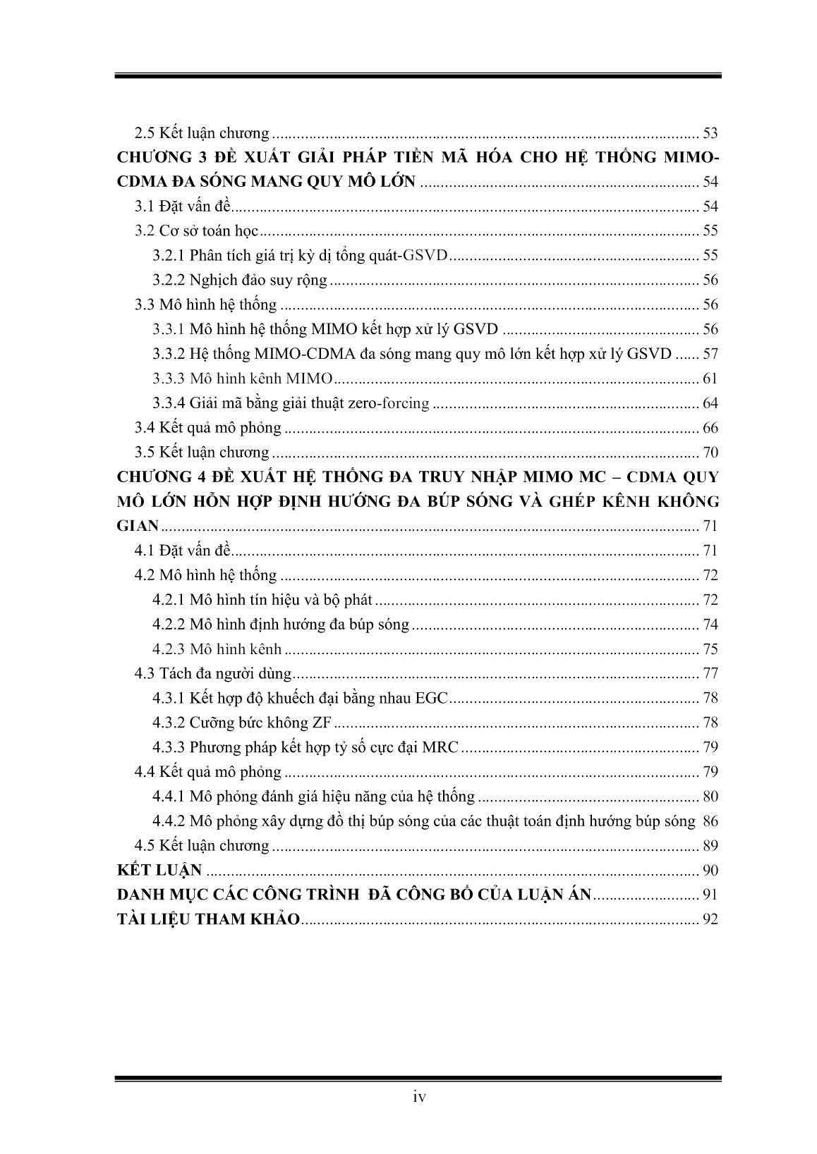 Luận án Giải pháp nâng cao hiệu năng hệ thống MIMO-MC-CDMA quy mô lớn trang 6