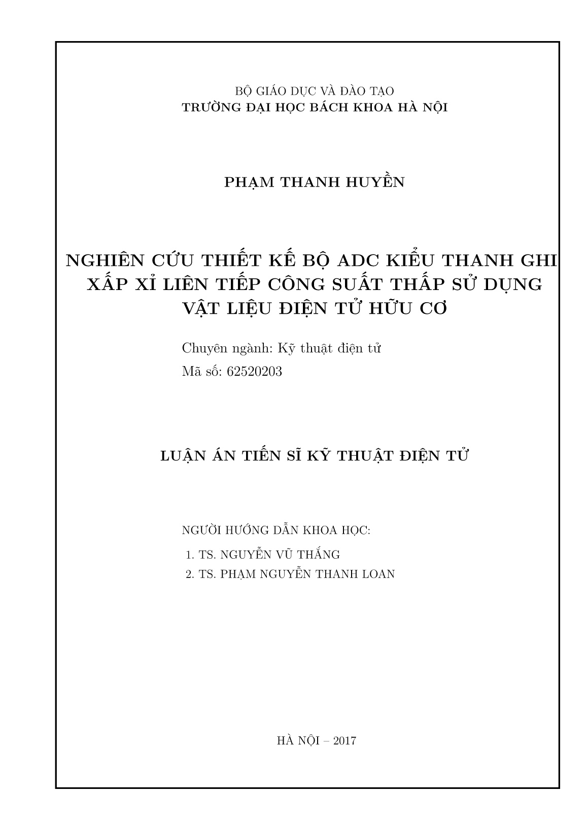 Luận án Nghiên cứu thiết kế bộ adc kiểu thanh ghi xấp xỉ liên tiếp công suất thấp sử dụng vật liệu điện tử hữu cơ trang 2