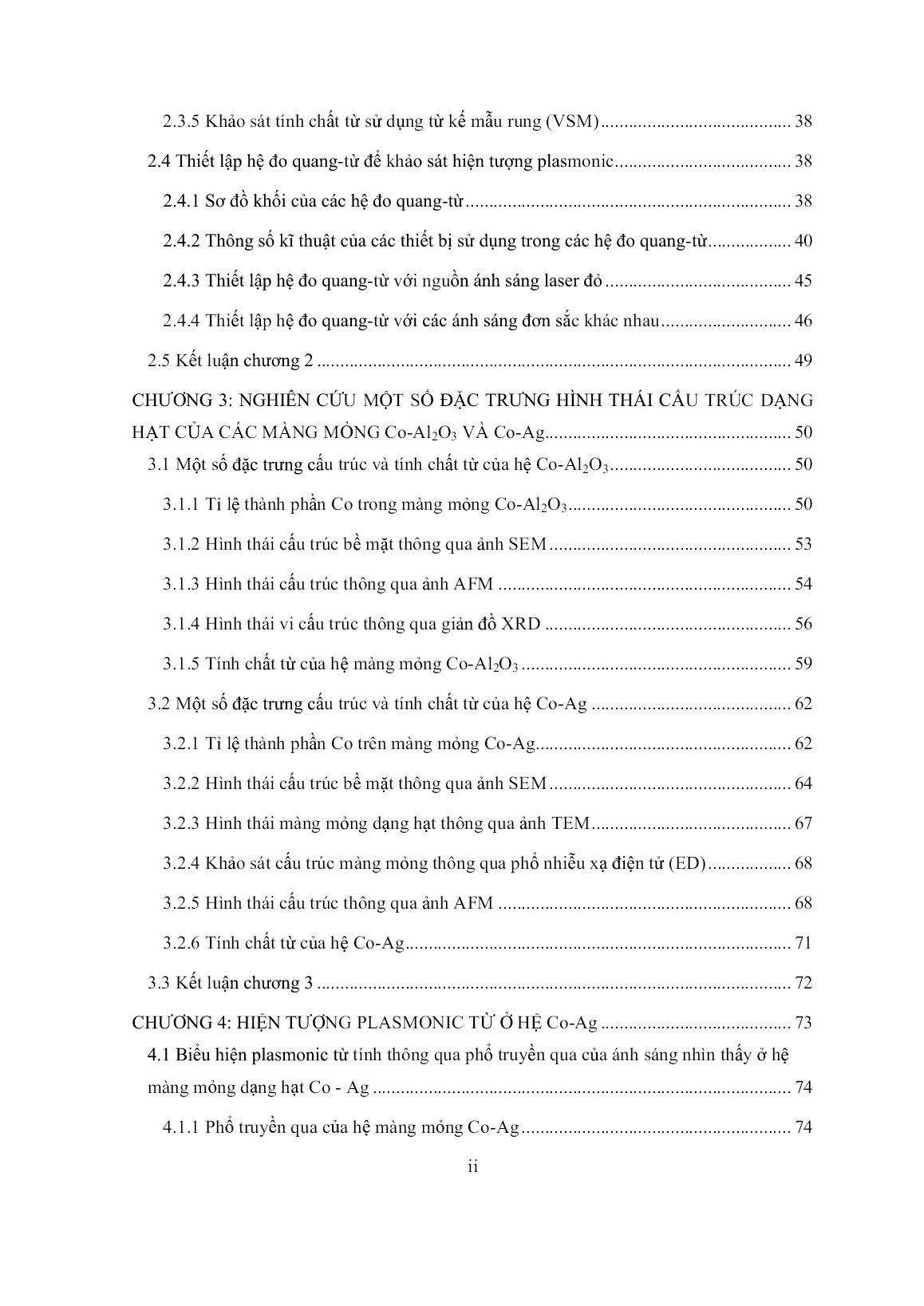 Luận án Hiện tượng plasmonic của các hạt nano sắt từ Co trong các màng mỏng Co-Ag và Co-Al2O3 trang 2