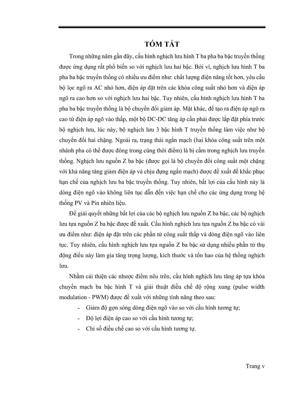 Luận án Nghiên cứu bộ nghịch lưu ba pha ba bậc hình T với khả năng tăng áp và chịu được lỗi trang 9