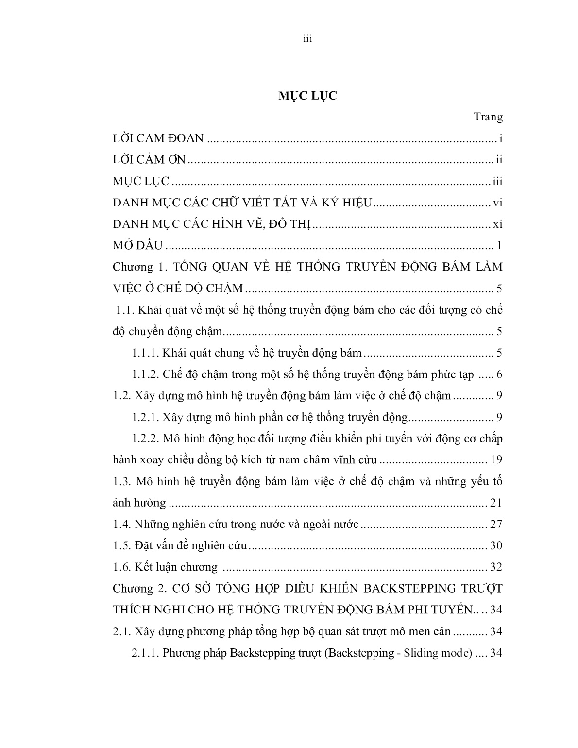 Luận án Nghiên cứu tổng hợp điều khiển hệ thống truyền động bám cho các đối tượng chuyển động chậm trang 5