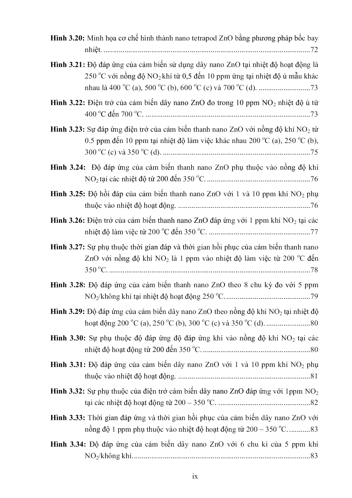 Luận án Nghiên cứu tổng hợp vật liệu ZnO cấu trúc nano một chiều ứng dụng cho cảm biến khí NO2 trang 9