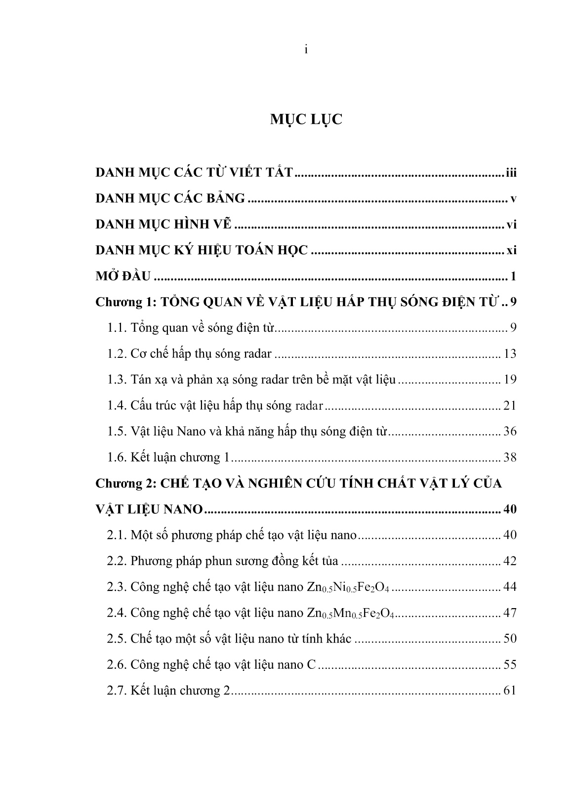 Luận án Nghiên cứu chế tạo vật liệu nano sử dụng cho tấm phủ đa lớp hấp thụ sóng radar băng X trang 5