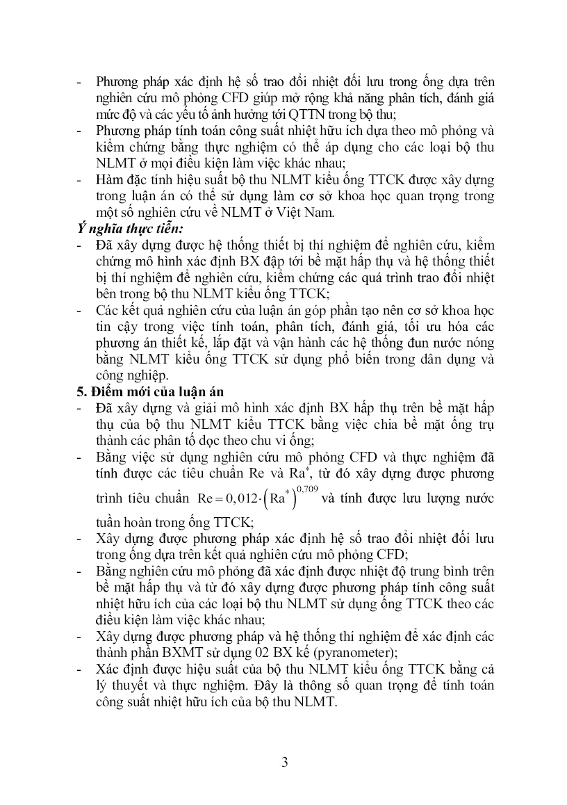 Luận án Nghiên cứu mô hình mô phỏng bộ thu năng lượng mặt trời kiểu ống thủy tinh chân không trang 3