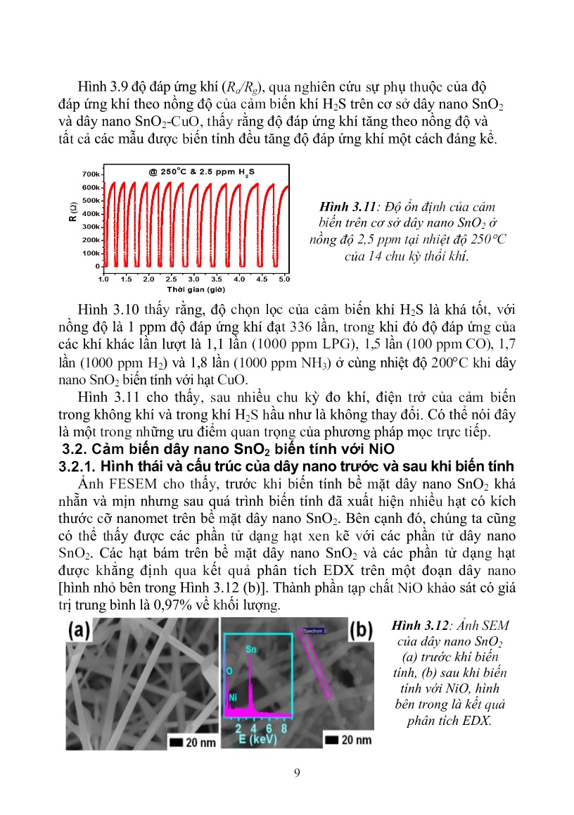Luận án Nghiên cứu biến tính dây nano SnO2, WO3 nhằm ứng dụng cho cảm biến khí H2S và NO2 trang 9