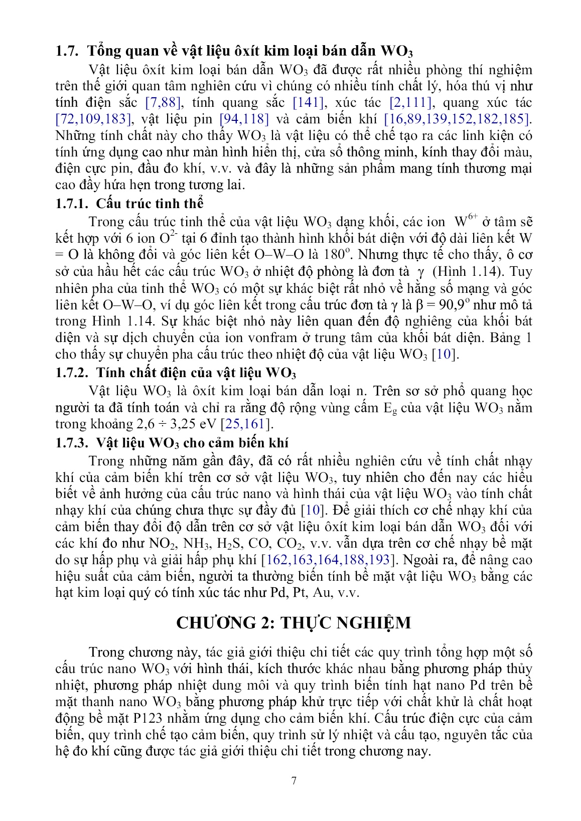 Luận án Nghiên cứu chế tạo vật liệu WO3 cấu trúc nano bằng phương pháp hóa nhằm ứng dụng trong cảm biến khí NO2 và NH3 trang 10