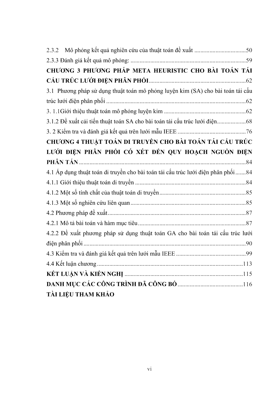 Luận án Xây dựng thuật toán trí tuệ nhân tạo cho bài toán tái cấu trúc lưới điện phân phối trang 6