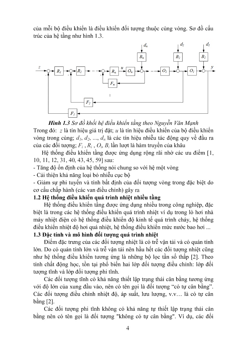 Luận án Nghiên cứu phát triển lý thuyết hệ điều khiển nhiều tầng trong điều khiển quá trình nhiệt trên cơ sở chỉ số dao động mềm trang 4