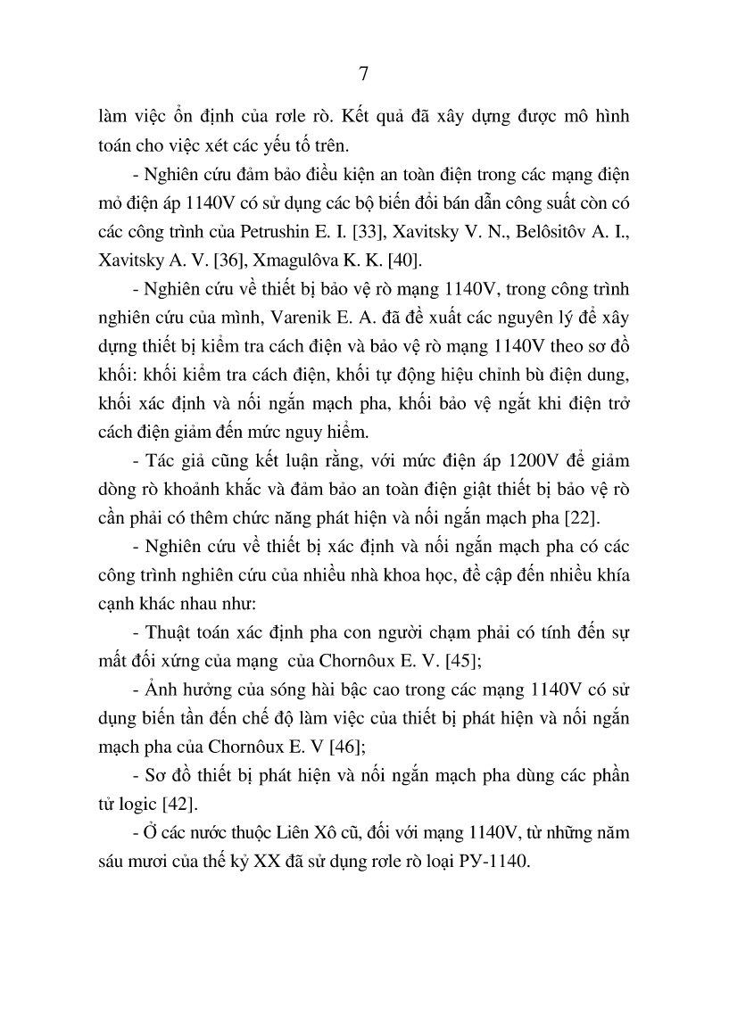 Luận án Nghiên cứu đảm bảo điều kiện an toàn điện giật trong các mạng điện mỏ hầm lò điện áp 1140V vùng Quảng Ninh trang 7