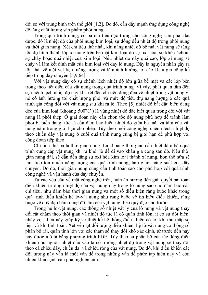 Luận án Nghiên cứu xây dựng mô hình quá trình truyền nhiệt bên trong vật nung trang 4