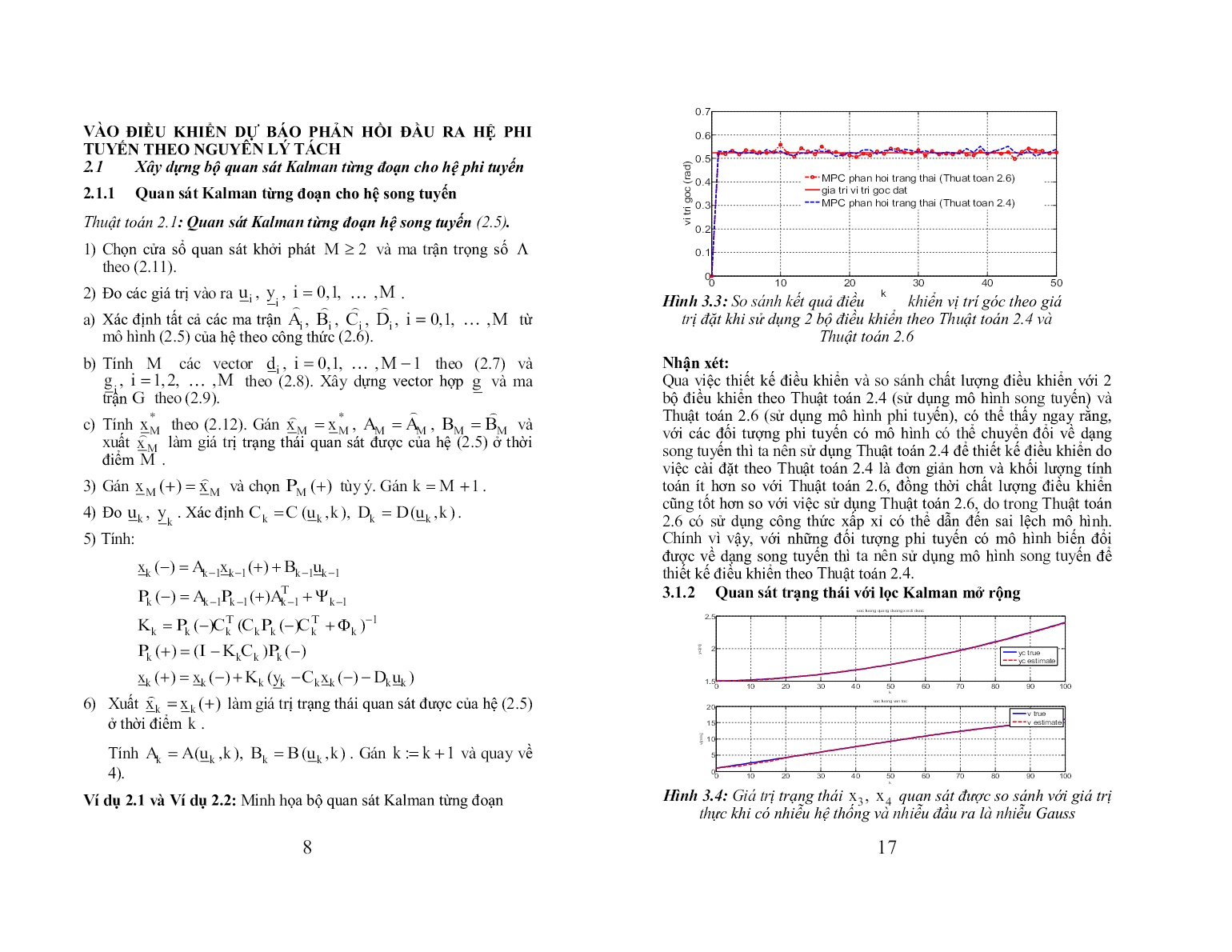 Luận án Ứng dụng lọc kalman mở rộng (EKF) trong điều khiển dự báo cho một lớp đối tượng phi tuyến trang 10