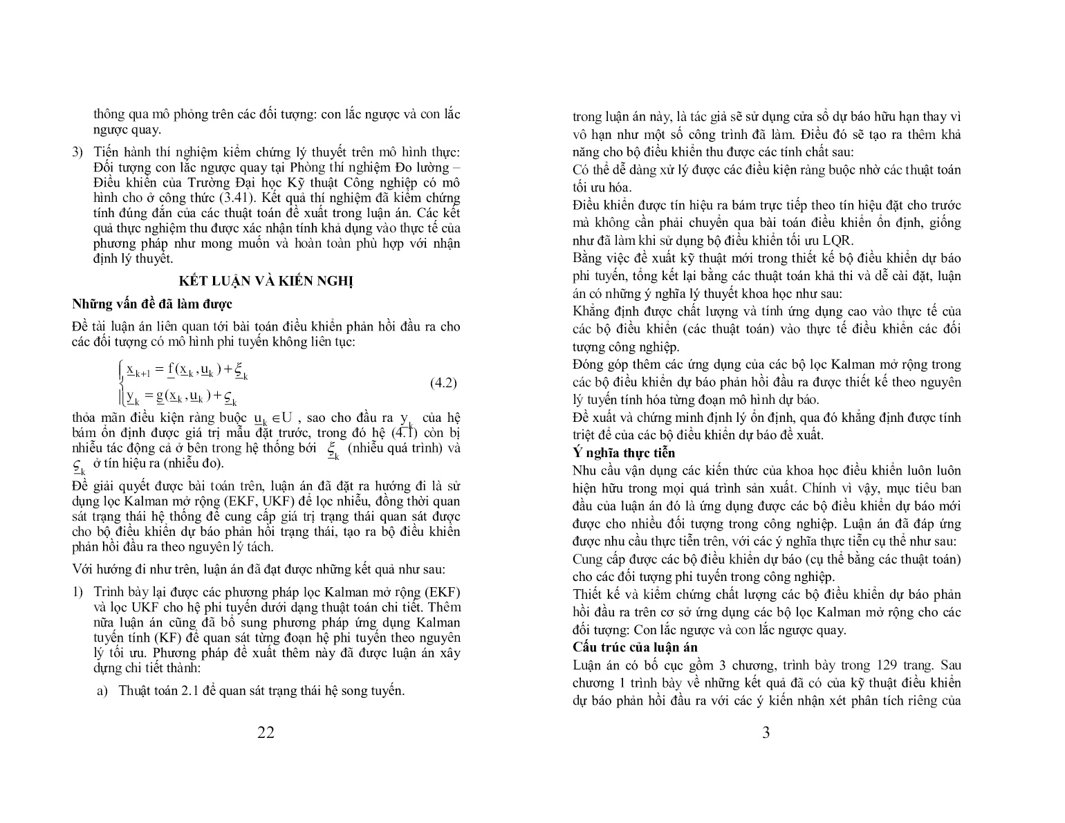 Luận án Ứng dụng lọc kalman mở rộng (EKF) trong điều khiển dự báo cho một lớp đối tượng phi tuyến trang 5