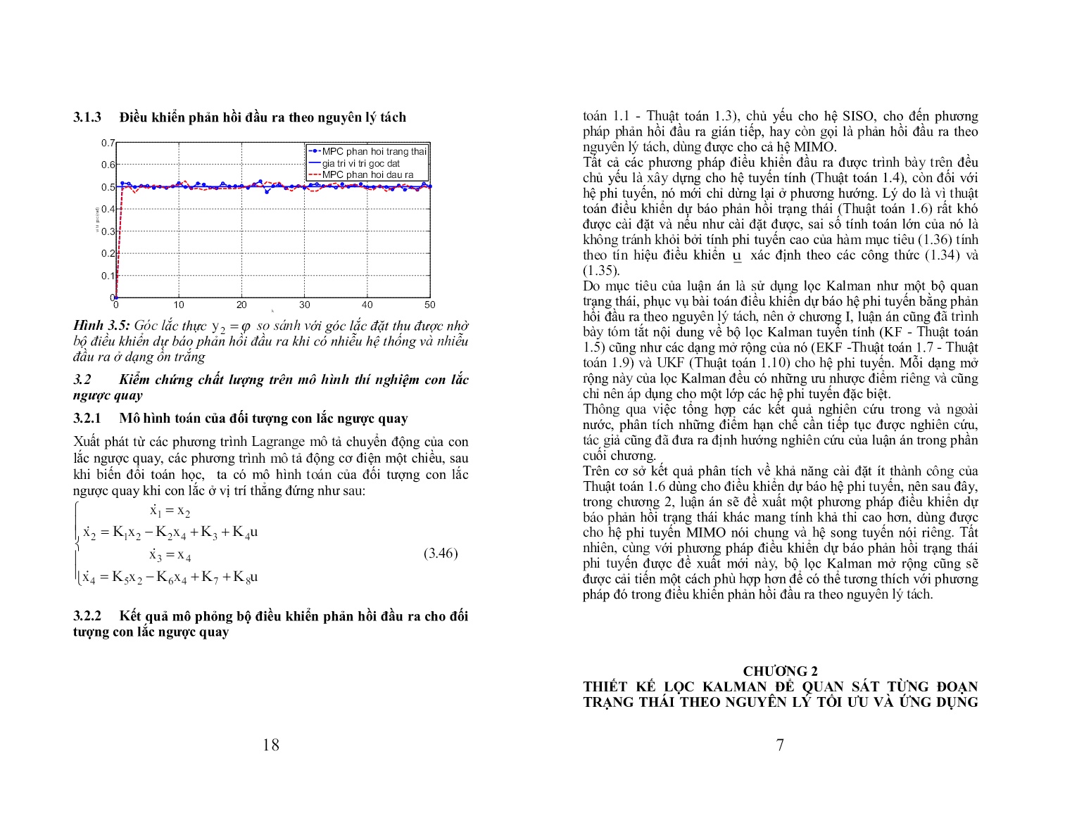 Luận án Ứng dụng lọc kalman mở rộng (EKF) trong điều khiển dự báo cho một lớp đối tượng phi tuyến trang 9