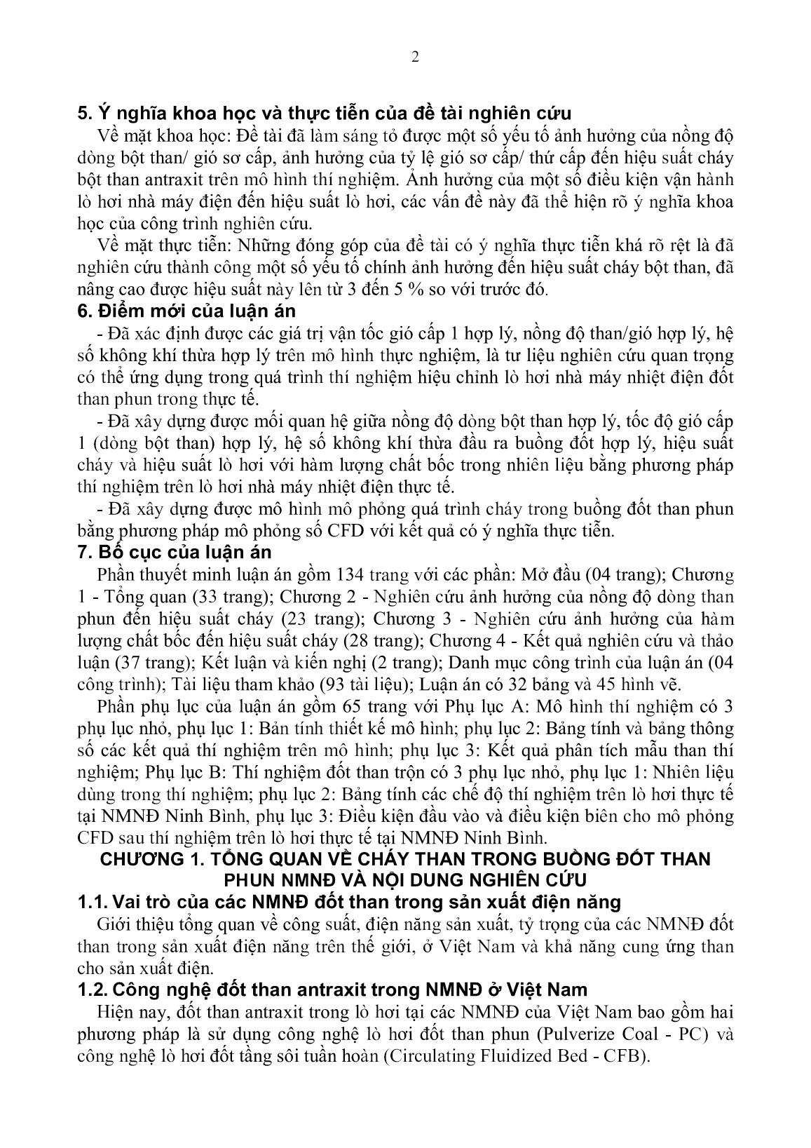 Luận án Nghiên cứu một số giải pháp nâng cao hiệu suất cháy Antraxit Việt Nam trong buồng đốt than phun nhà máy nhiệt điện trang 4