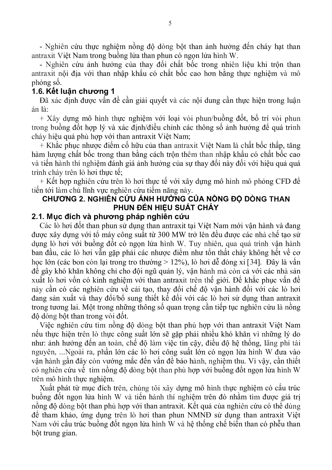 Luận án Nghiên cứu một số giải pháp nâng cao hiệu suất cháy Antraxit Việt Nam trong buồng đốt than phun nhà máy nhiệt điện trang 7