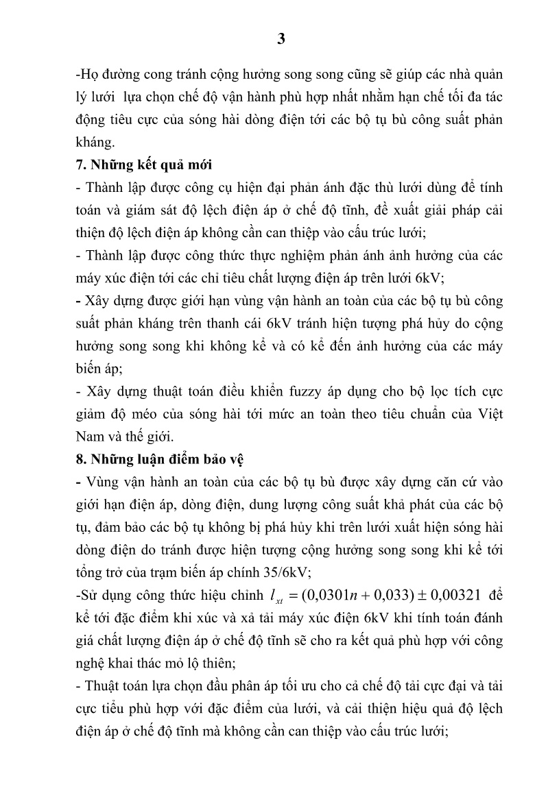 Luận án Nghiên cứu nâng cao chất lượng điện năng mạng 6KV mỏ lộ thiên vùng Quảng Ninh trang 5