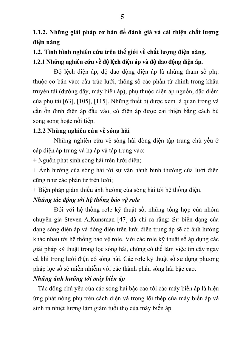 Luận án Nghiên cứu nâng cao chất lượng điện năng mạng 6KV mỏ lộ thiên vùng Quảng Ninh trang 7