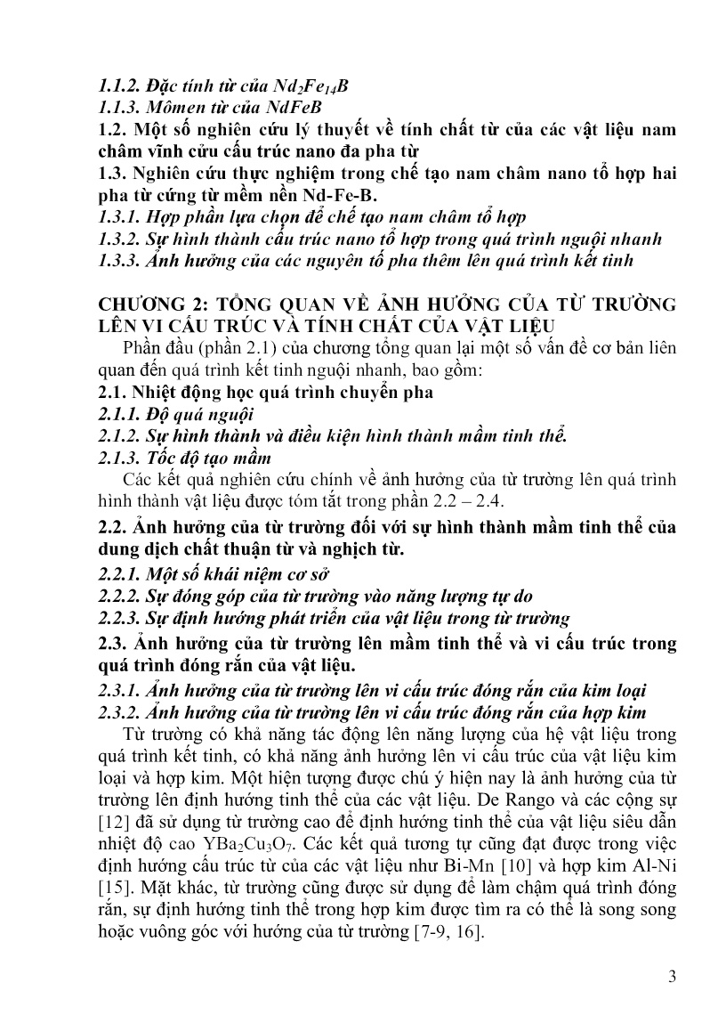 Luận án Nghiên cứu chế tạo nam châm kết dính Nd-Fe-B/Fe-Co từ băng nguội nhanh có yếu tố ảnh hưởng của từ trường trang 5