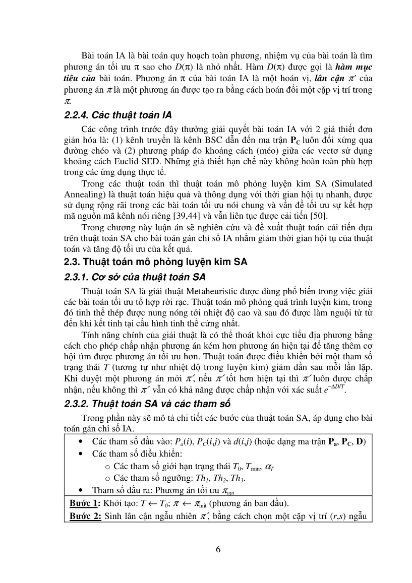 Luận án Nghiên cứu, cải tiến các thuật toán IA nhằm tăng độ ổn định, tốc độ thực hiện và độ tối ưu của thuật toán trang 6