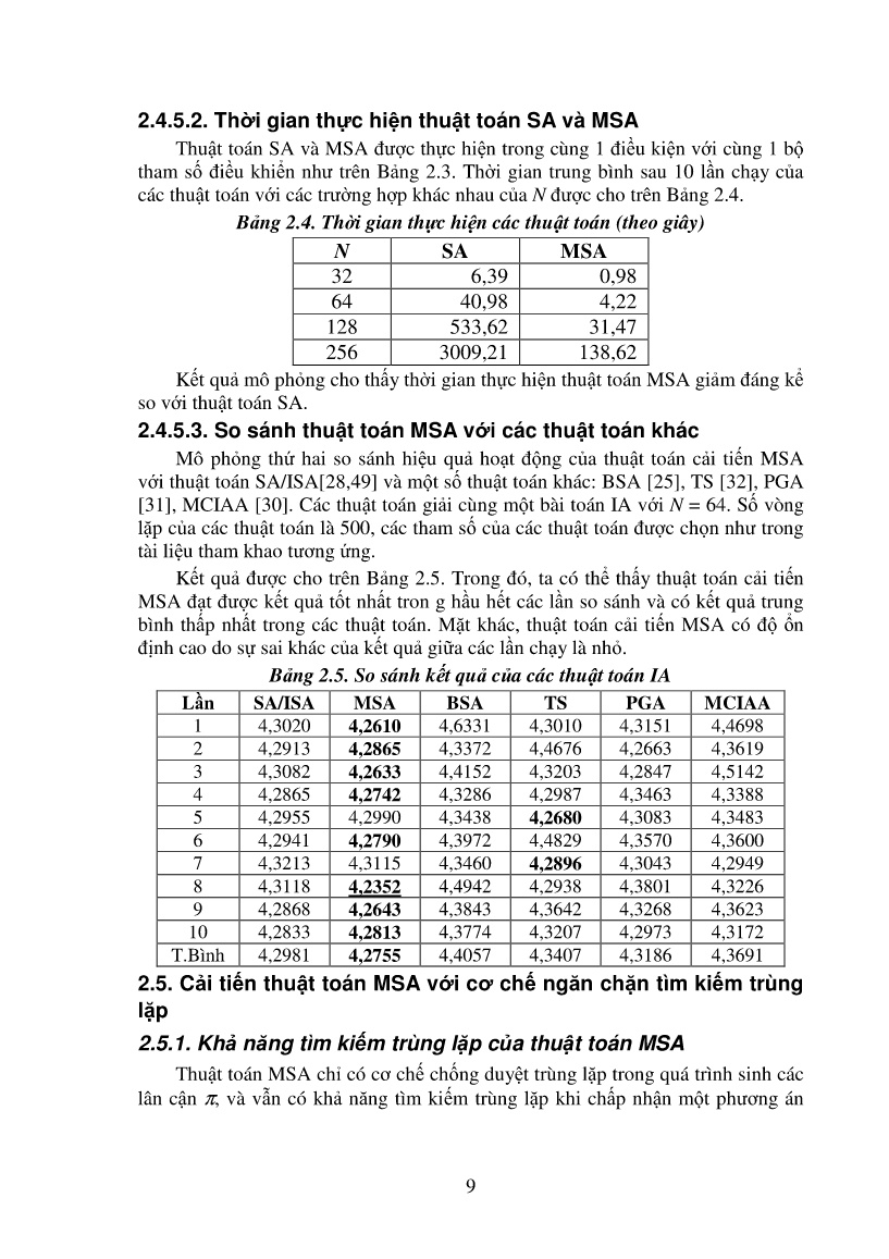 Luận án Nghiên cứu, cải tiến các thuật toán IA nhằm tăng độ ổn định, tốc độ thực hiện và độ tối ưu của thuật toán trang 9