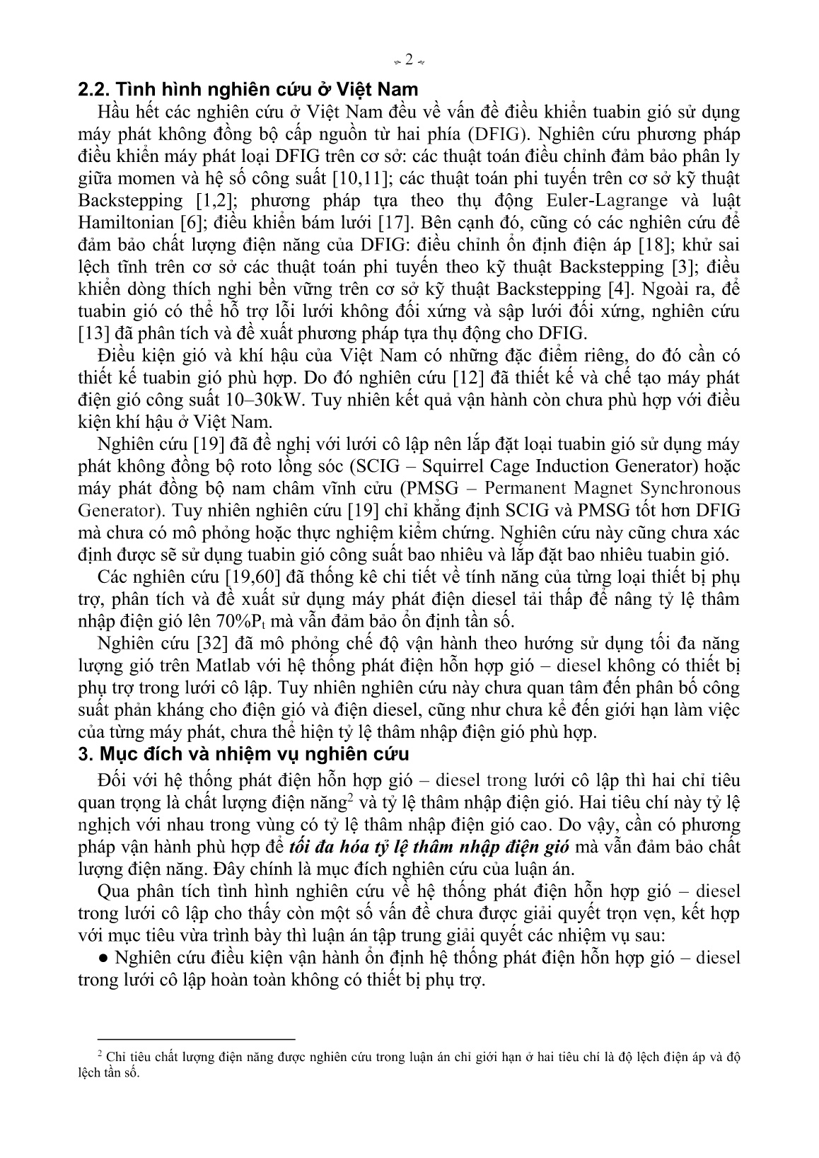 Luận án Nghiên cứu hệ thống phát điện gió – diesel nhằm nâng cao mức thâm nhập điện gió với lưới cô lập trang 4