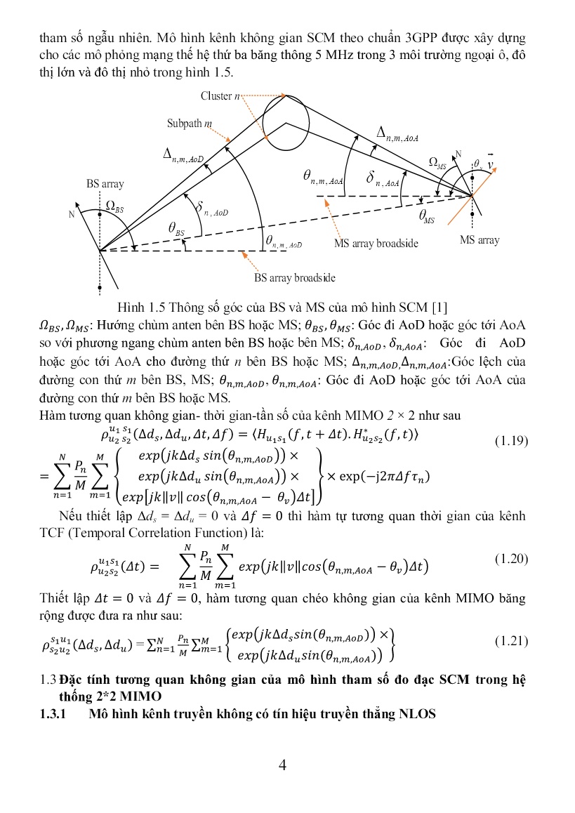 Luận án Một số mô hình kênh không gian và tác động của tương quan không gian trong hệ thống MIMO-OFDMA trang 6