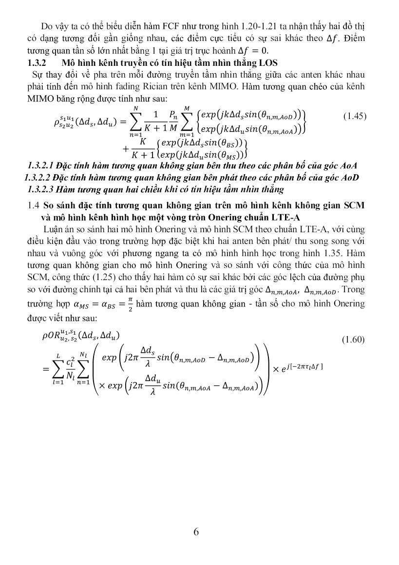 Luận án Một số mô hình kênh không gian và tác động của tương quan không gian trong hệ thống MIMO-OFDMA trang 8