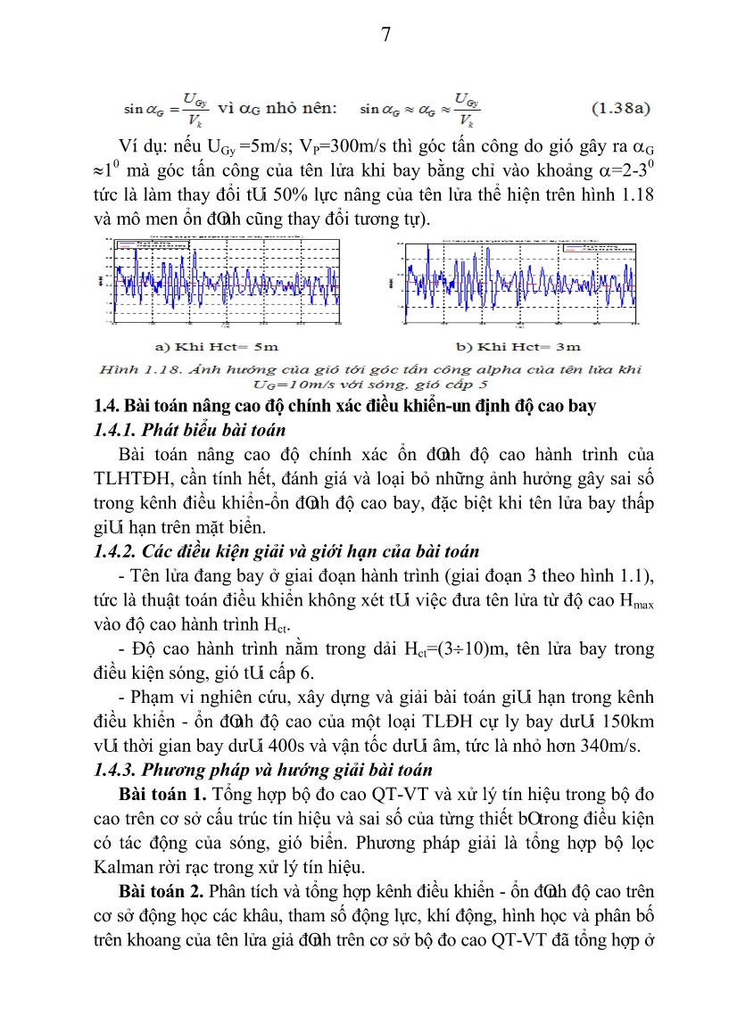 Luận án Nghiên cứu hạn chế ảnh hưởng của sóng và gió biển đến kênh điều khiển độ cao của tên lửa đối hải khi bay ở độ cao thấp trên mặt biển trang 10