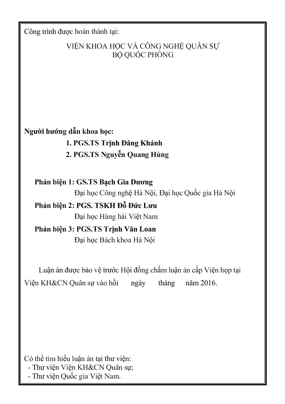 Luận án Nghiên cứu thuật toán xử lý trường phối hợp thích nghi cho sonar thụ động định vị mục tiêu ngầm trong vùng biển nước nông Việt Nam trang 2