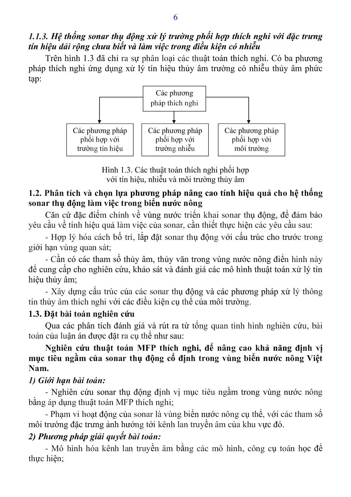 Luận án Nghiên cứu thuật toán xử lý trường phối hợp thích nghi cho sonar thụ động định vị mục tiêu ngầm trong vùng biển nước nông Việt Nam trang 8