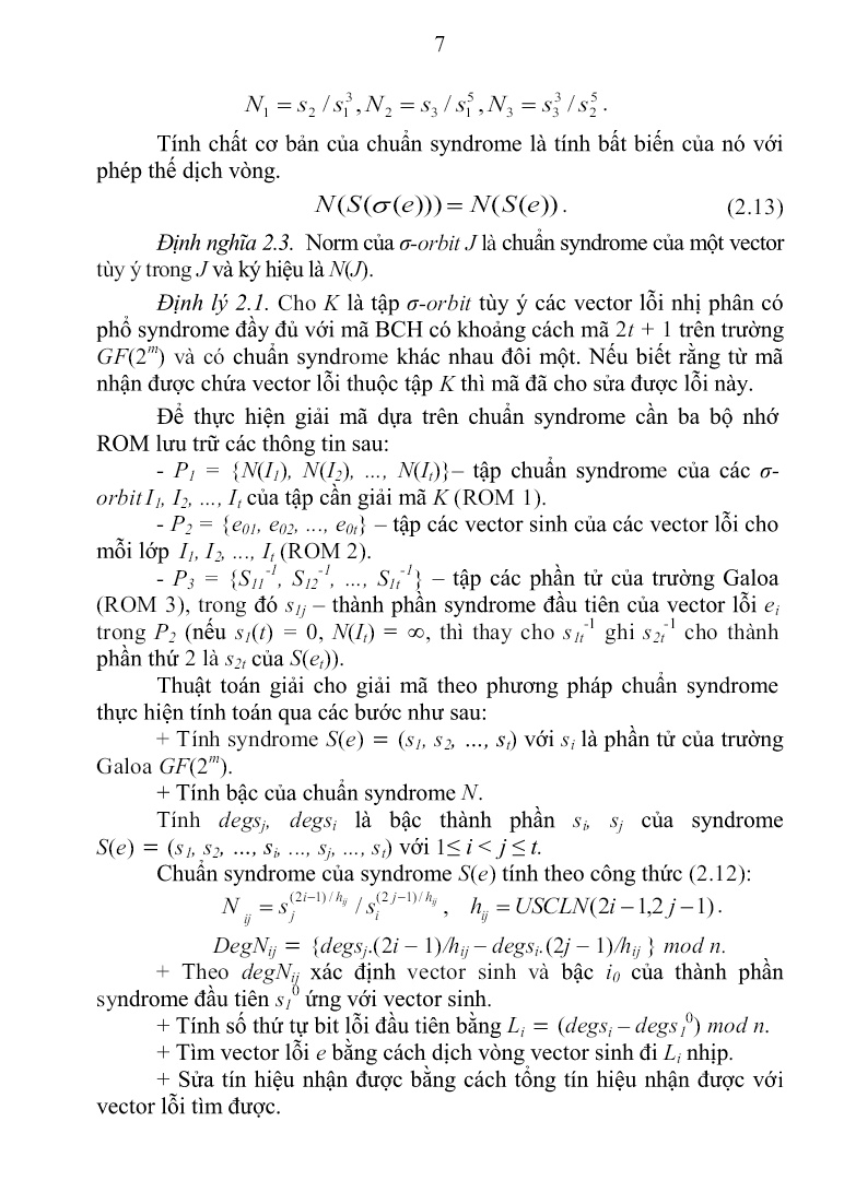 Luận án Xây dựng phương pháp giải mã theo chuẩn Syndrome trên cơ sở nhận dạng lỗi trang 9