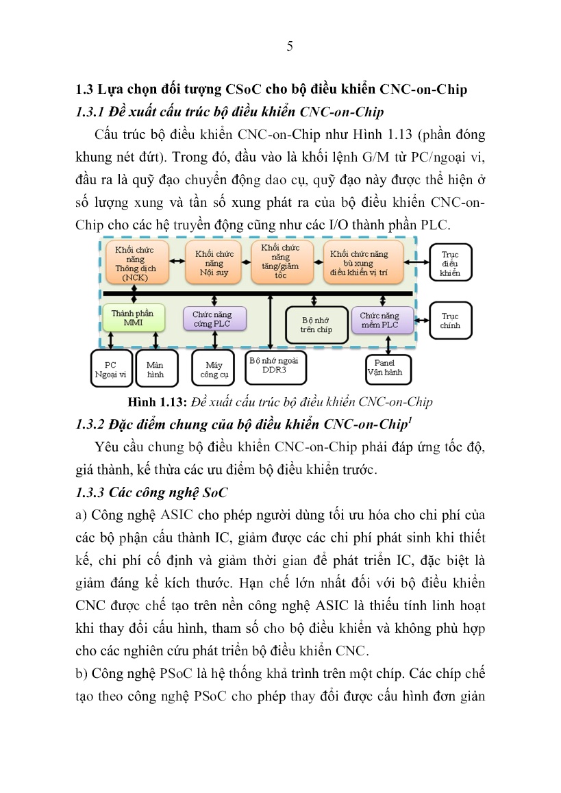 Luận án Nghiên cứu xây dựng bộ điều khiển CNC–ON–CHIP trang 7