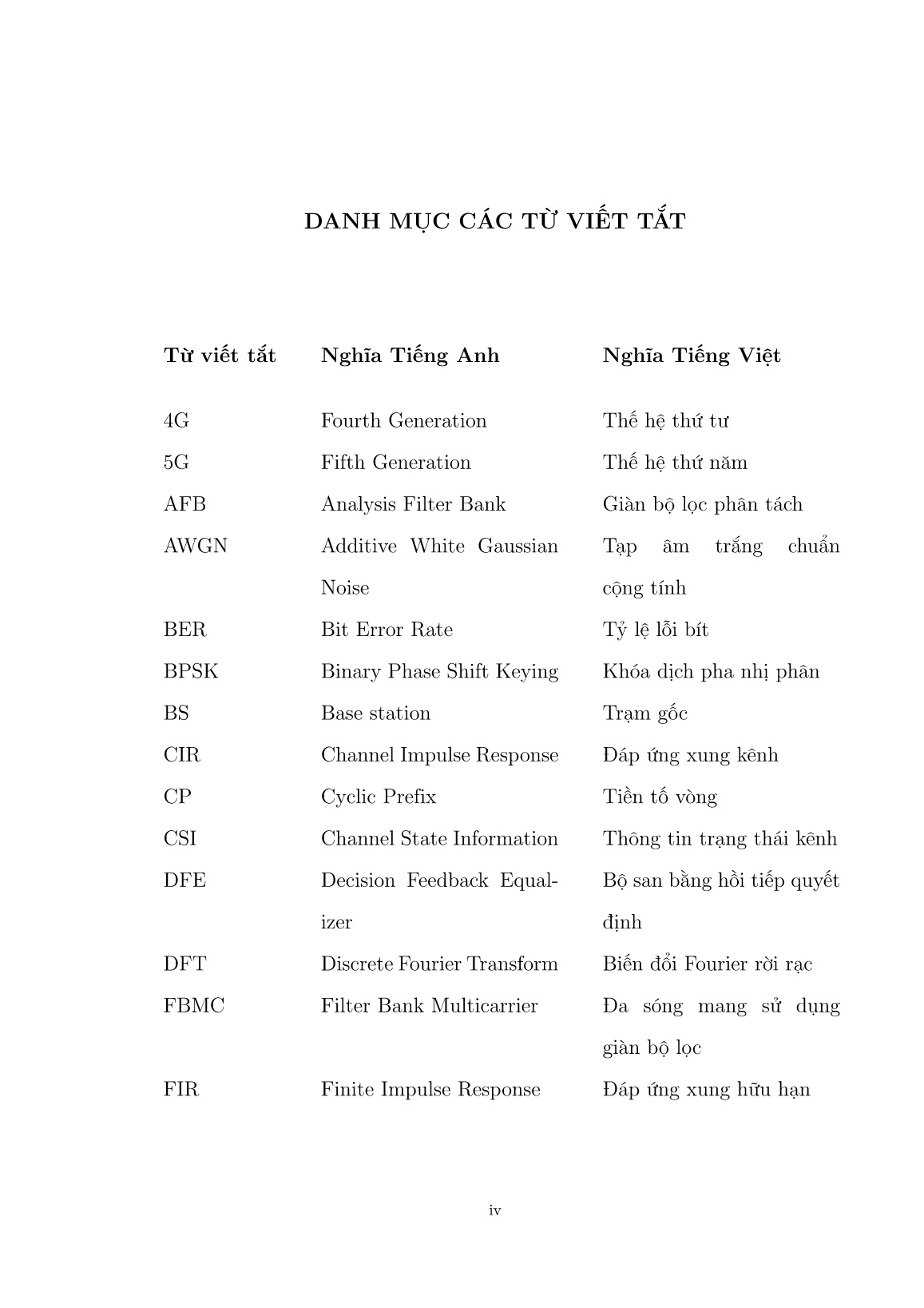 Luận án Nghiên cứu kỹ thuật mã hóa trước và san bằng cho các hệ thống thông tin mimo, đa sóng mang thế hệ mới trang 8